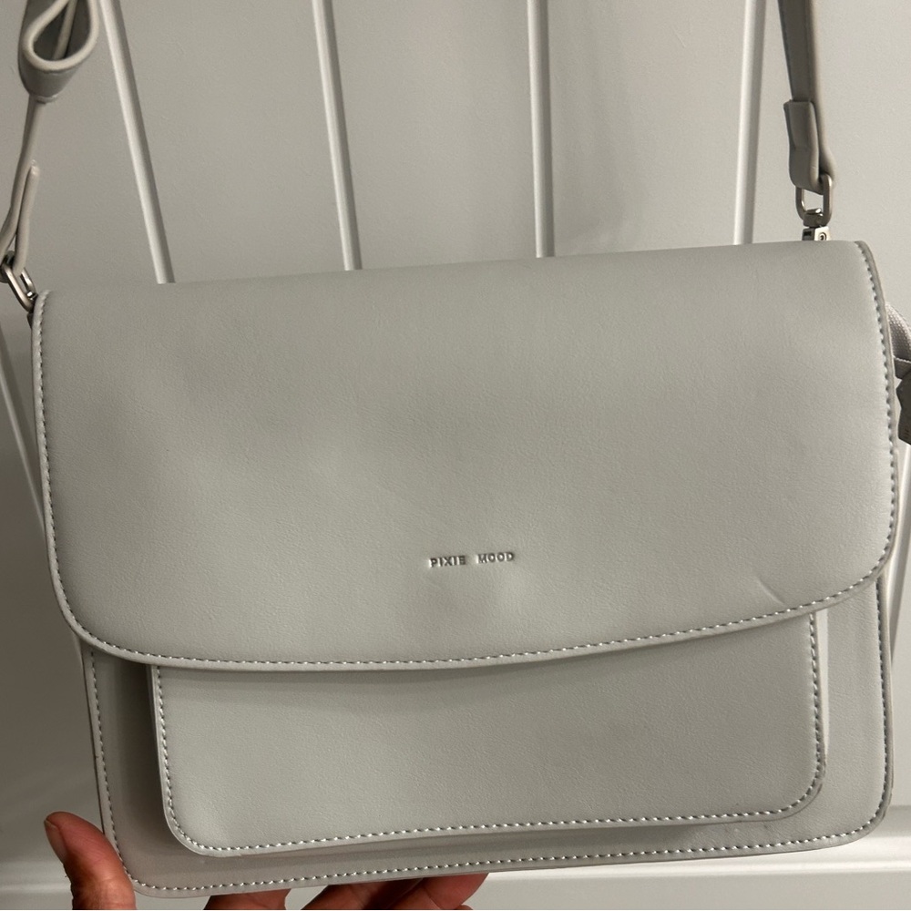 Pixie Mood Light Gray Vegan Leather Crossbody Bag… - image 2